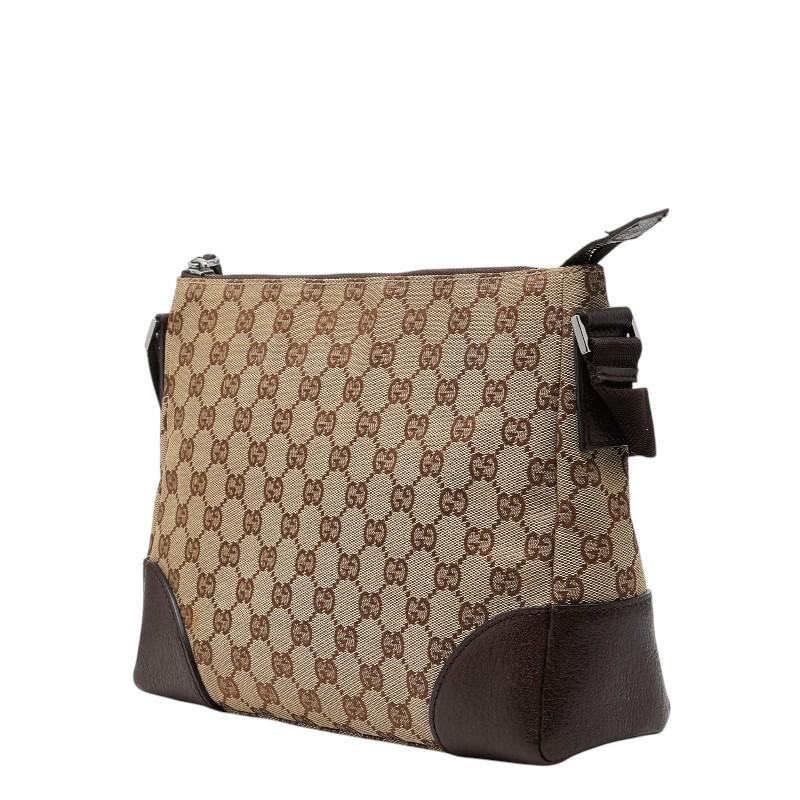 グッチ ショルダーバッグ GG キャンバス レザー ブラウン 114273 GUCCI（グッチ） GGキャンバス 斜め掛け ショルダーバッグ 114273