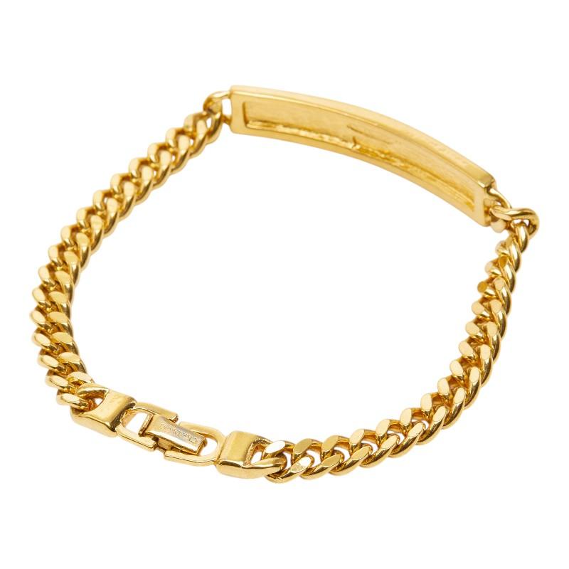 【美品】Dior CDロゴ ブレスレット ゴールド ディオール CDロゴプレート ブレスレット ゴールド メッキ レディース