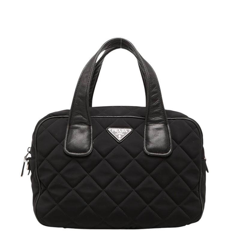 ＰＲＡＤＡ　プラダ　キルティング　ブラック　三角ロゴプレート PRADA（プラダ） 三角ロゴプレート キルティング ハンドバッグ