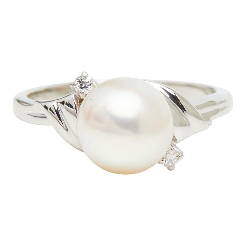 MIKIMOTO（ミキモト） 真珠 Pt950 プラチナ アコヤパール8.3mm ダイヤ 