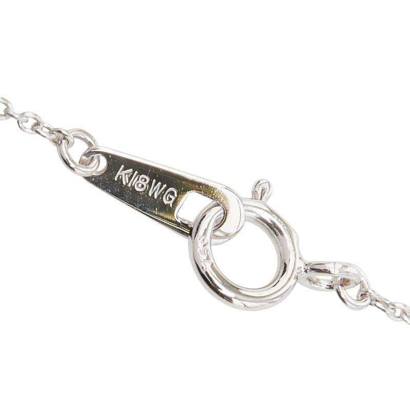 K18WG ホワイトゴールド ダイヤ0.20ct クローバーモチーフ ペンダント