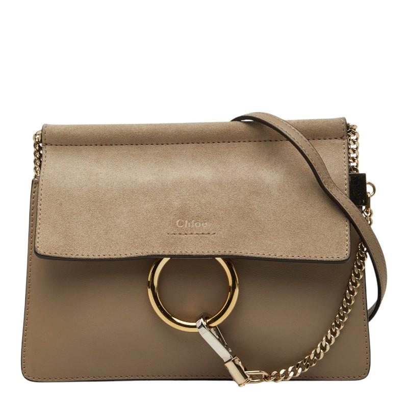 【極美品】クロエ フェイ スエード　ショルダーバッグ　グレージュ Chloe（クロエ） フェイ チェーン ショルダーバッグ ベージュ