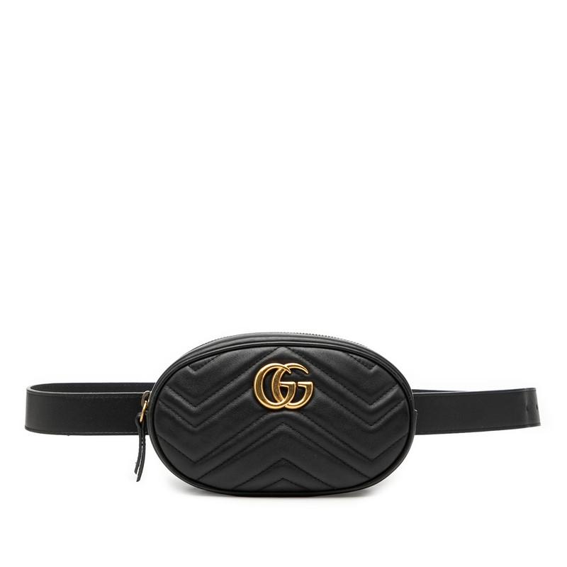 GUCCI マーモント ブラック ウエスト　ボディバッグ GUCCI（グッチ） GGマーモント キルティング ボディバッグ ウエスト