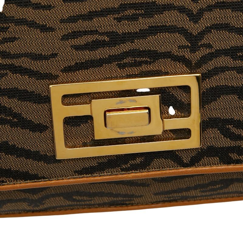 FENDI（フェンディ） タイガープリント ハンドバッグ ブラウン
