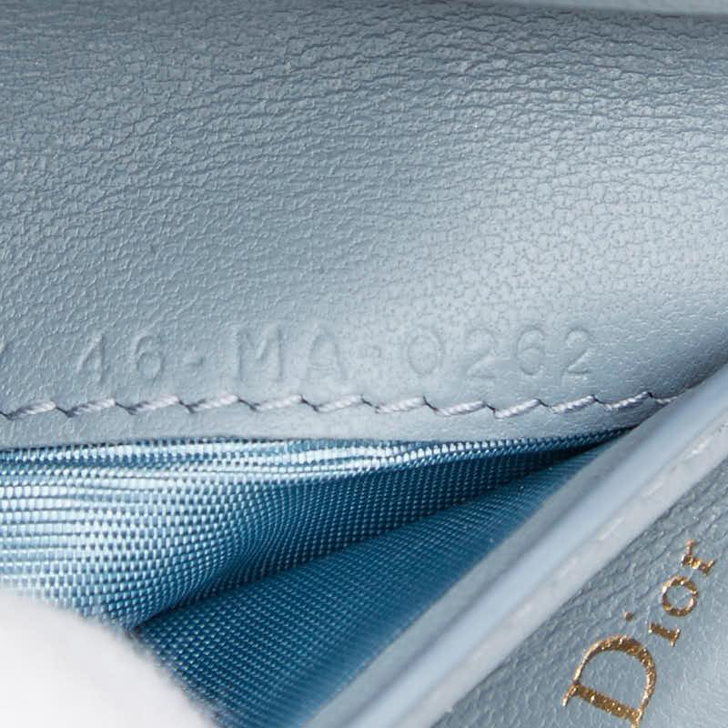 ディオール サドル ロータスウォレット 二つ折り財布 グレー系 レザー