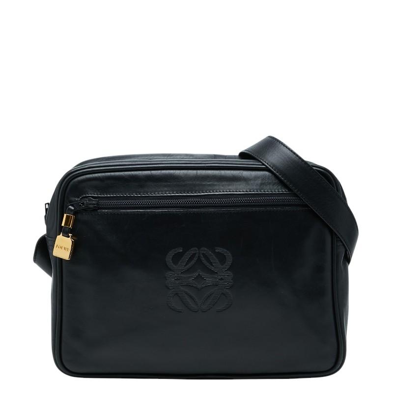 LOEWE（ロエベ） アナグラム 斜め掛け ショルダーバッグ ブラック