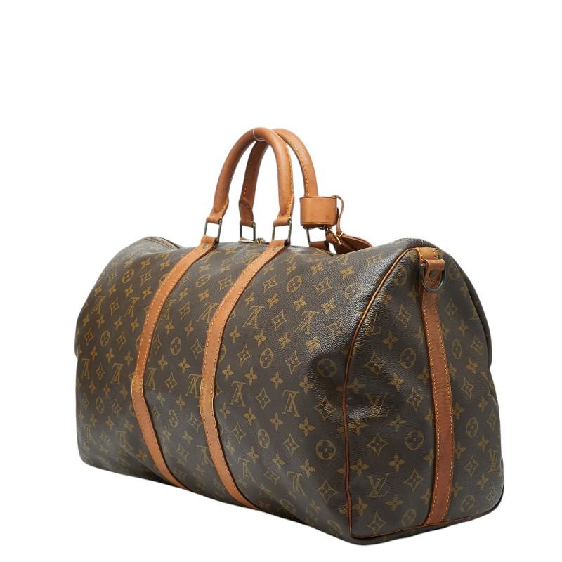 ルイ ヴィトン モノグラム キーポル バンドリエール50 ボストン ショルダーバッグ 2WAY M41416 ブラウン PVC LOUIS VUITTON 【中古】