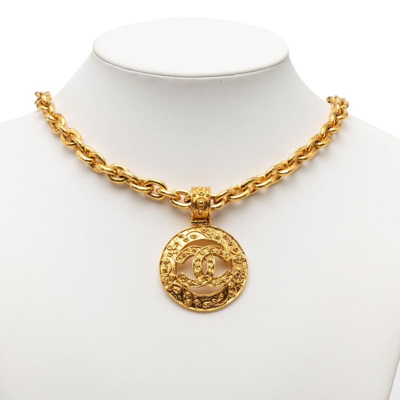 シャネル ココマーク ヴィンテージ チェーン ペンダント ネックレス 94A ゴールド メッキ レディース CHANEL 【中古】の画像
