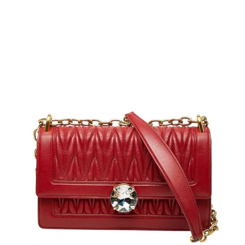 miu miu（ミュウミュウ） ソリテール マテラッセ 斜め掛け チェーン