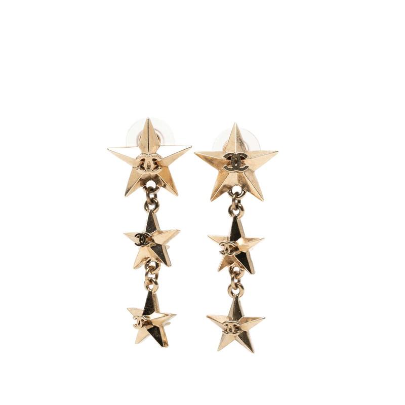 【美品】CHANEL⭐︎トリプルスター⭐︎ココマークピアス⭐︎ CHANEL（シャネル） ココマーク トリプルスター 3連 ピアス A17C刻印