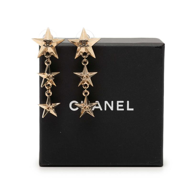 【美品】CHANEL⭐︎トリプルスター⭐︎ココマークピアス⭐︎ CHANEL（シャネル） ココマーク トリプルスター 3連 ピアス A17C刻印