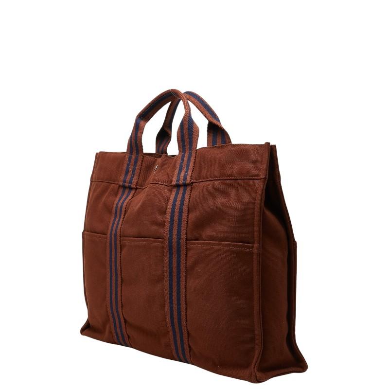 HERMES エルメス フールトゥMM トートバッグ HERMES（エルメス） フールトゥMM トートバッグ ブラウン コットン