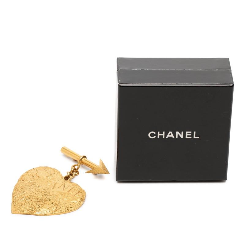 シャネル ロゴ ハート アロー ブローチ 93A ゴールド メッキ レディース CHANEL 【中古】の画像