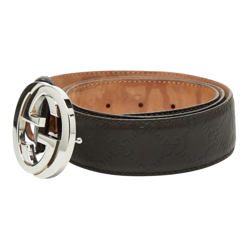 ✨ GUCCI✨ グッチシマ ベルト GG インターロッキング　ブラウン GUCCI（グッチ） インターロッキングG グッチシマ ベルト サイズ：95