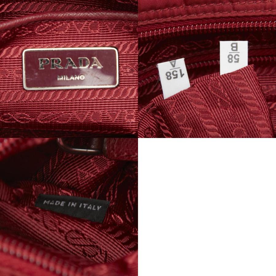 PRADA（プラダ） 三角ロゴプレート 斜め掛け ショルダーバッグ レッド