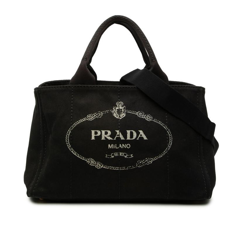 【美品】 プラダ カナパ トート ハンドバッグ ロック 三角ロゴプレート PRADA（プラダ） 三角ロゴプレート カナパM ハンドバッグ ショルダー