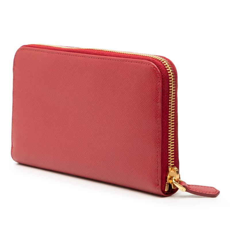 PRADA（プラダ） 三角ロゴ ラウンドファスナー 長財布 1M1133 レッド