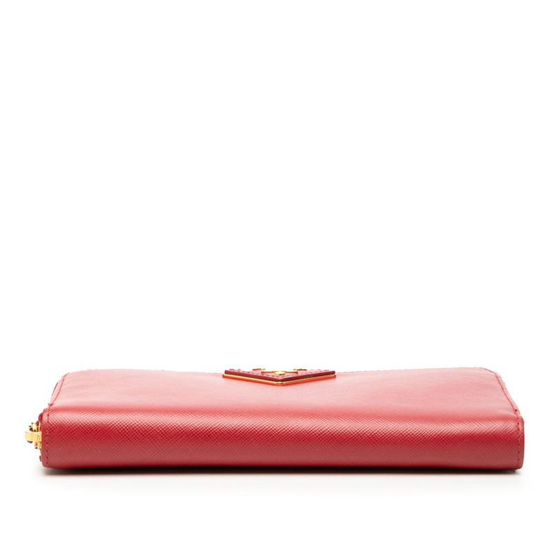 PRADA（プラダ） 三角ロゴ ラウンドファスナー 長財布 1M1133 レッド