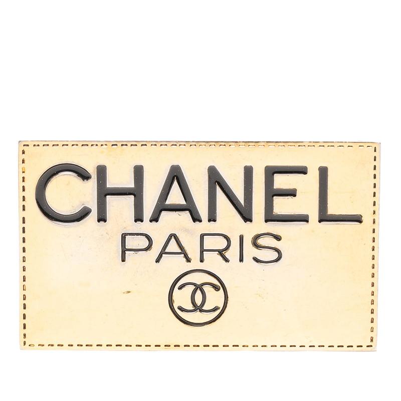 CHANEL ロゴ置物 ゴールド CHANEL（シャネル） ロゴプレート ココマーク ブローチ ゴールド