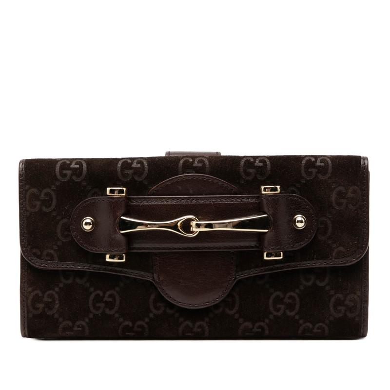 GUCCI（グッチ） ホースビット 長財布 138040 ブラウン スウェード 