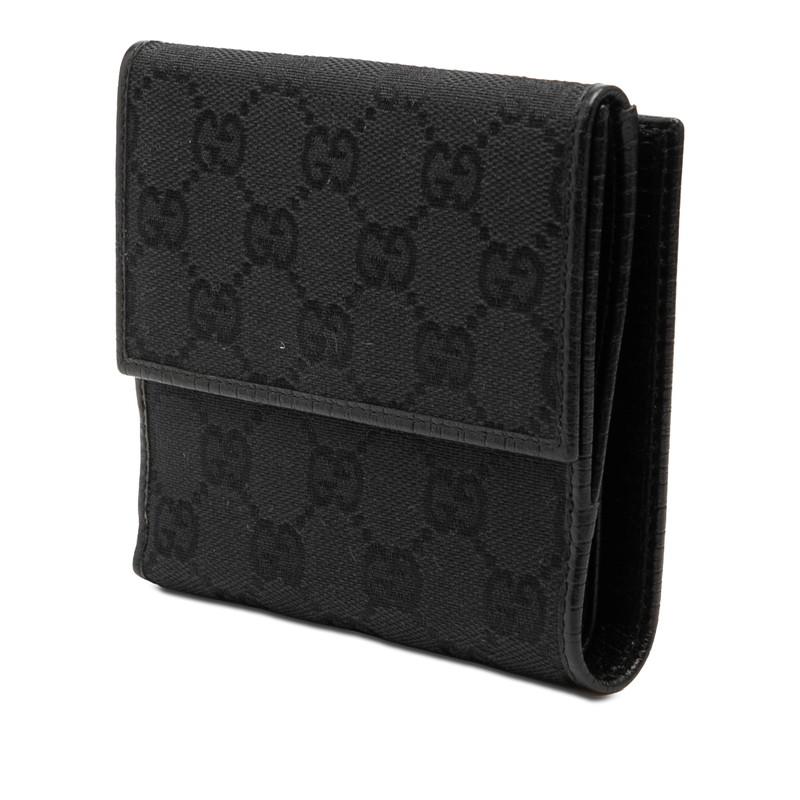 GUCCI（グッチ） GGキャンバス バンブー 二つ折り財布 112523 ブラック