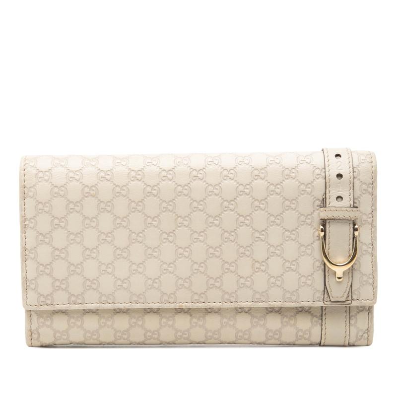 GUCCI（グッチ） マイクログッチシマ 長財布 309760 アイボリー レザー