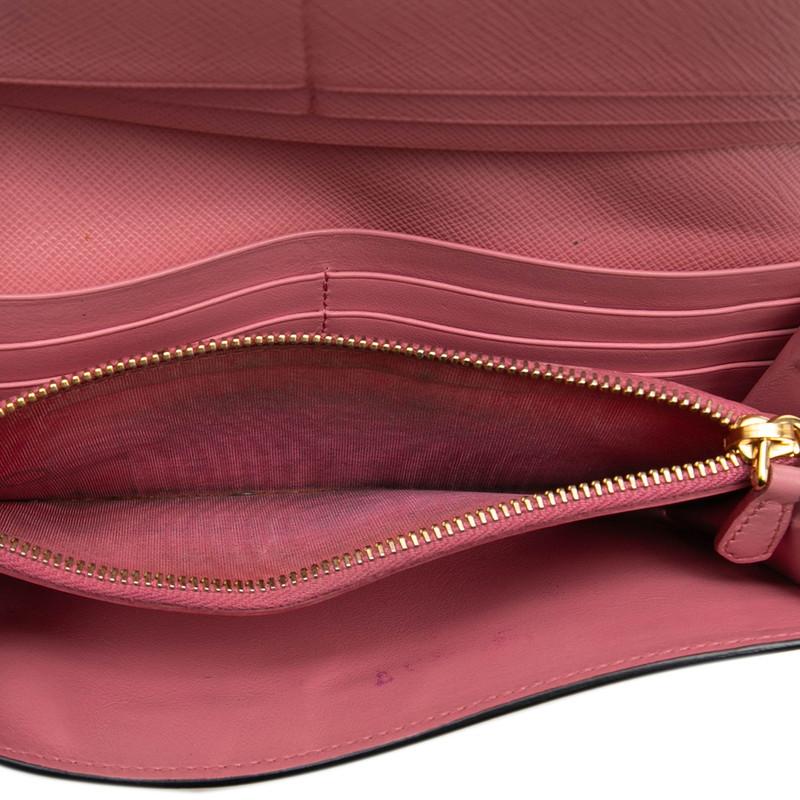 PRADA（プラダ） 長財布 ピンク マルチカラー サフィアーノレザー