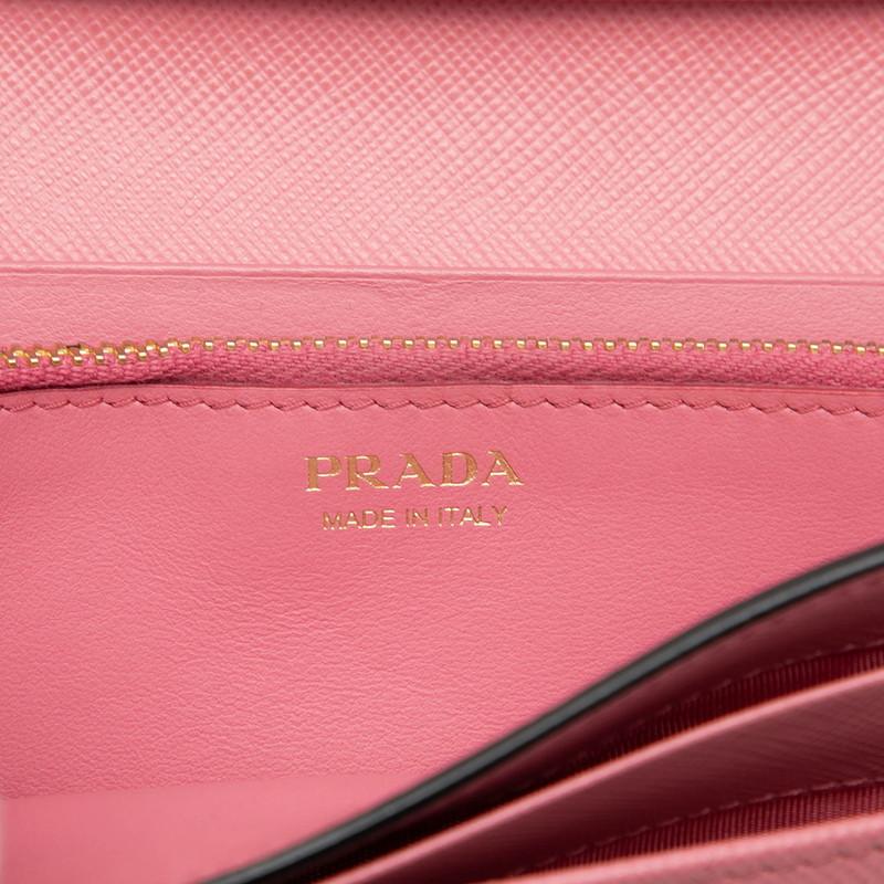 PRADA（プラダ） 長財布 ピンク マルチカラー サフィアーノレザー