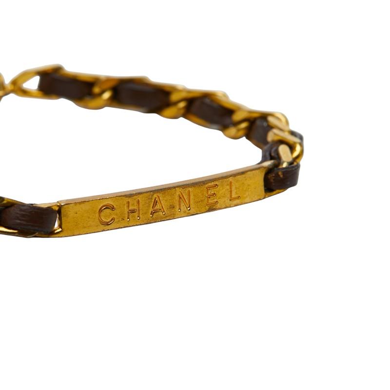 CHANEL（シャネル） ロゴ ブレスレット ゴールド ブラウン メッキ 