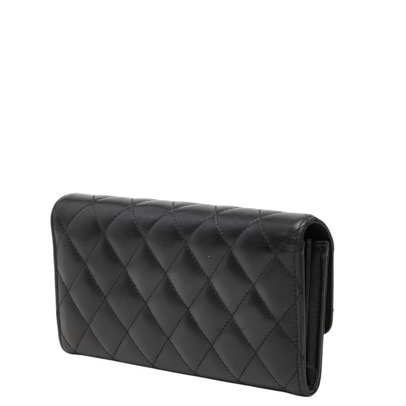新品 CHANEL マトラッセ 長財布 ラムスキン ココマーク　正規品 CHANEL（シャネル） ココマーク マトラッセ 二つ折り 長財布 ブラック