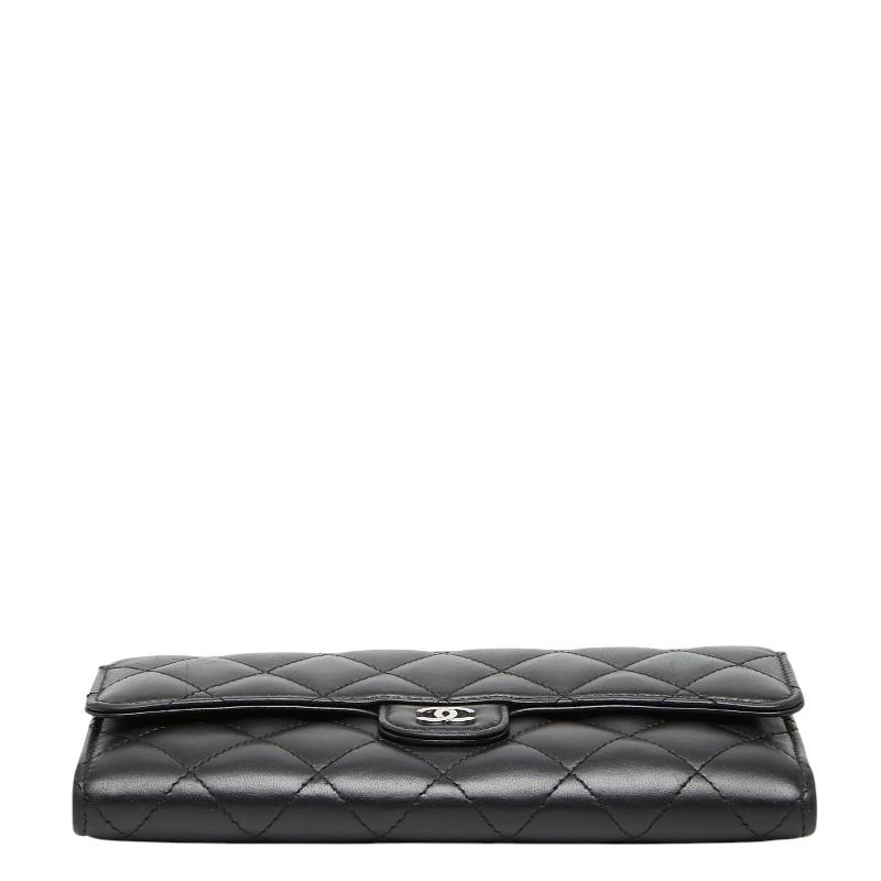 CHANEL（シャネル） ココマーク マトラッセ 二つ折り 長財布 ブラック