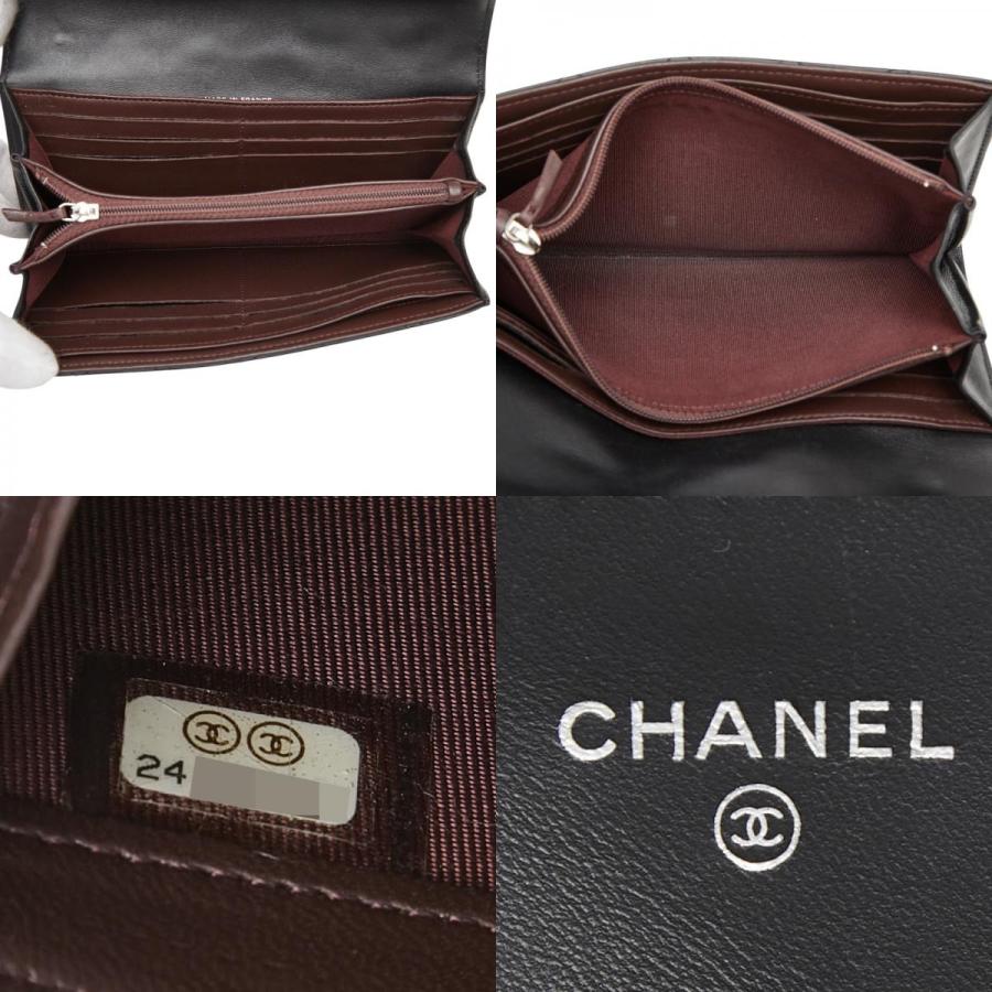 CHANEL（シャネル） ココマーク マトラッセ 二つ折り 長財布 ブラック