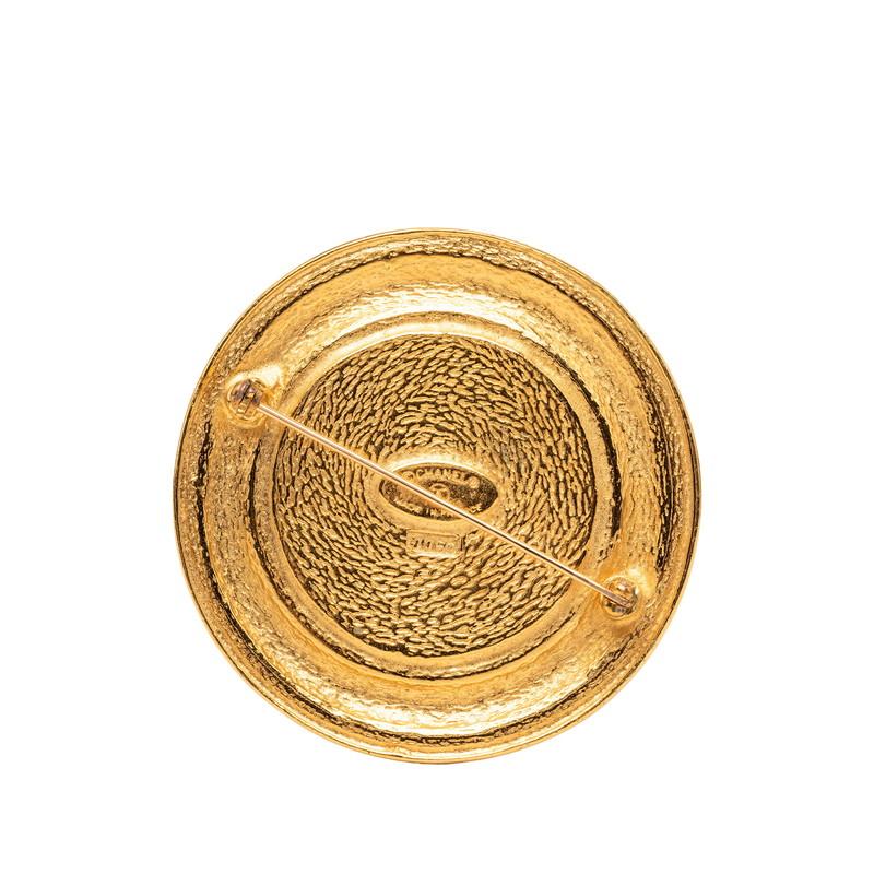 CHANEL（シャネル） 31 RUE CAMBON ロゴ ラウンド ブローチ ゴールド