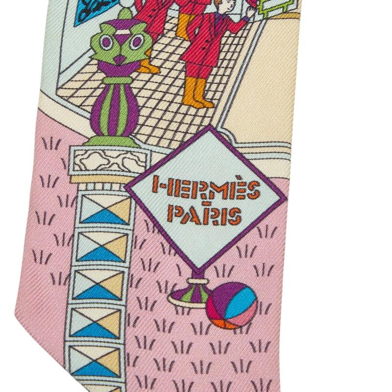 【美品】HERMES エルメス ツイリー メゾンデカレ スカーフ ブルー ピンク HERMES（エルメス） ツイリー La Maison Des Carres メゾンデカレ