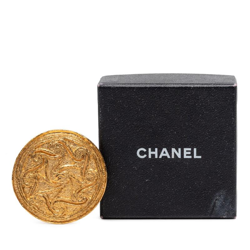 シャネル ココマーク ラウンド ブローチ ゴールド メッキ レディース CHANEL 【中古】_3