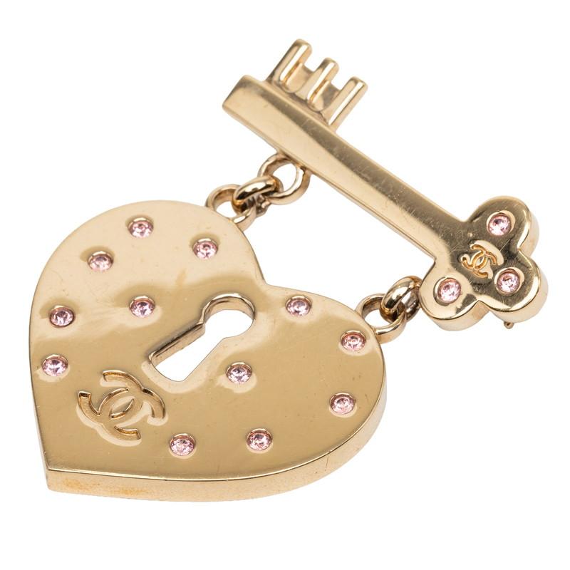 CHANEL（シャネル） ココマーク ハートロック キー ブローチ ゴールド