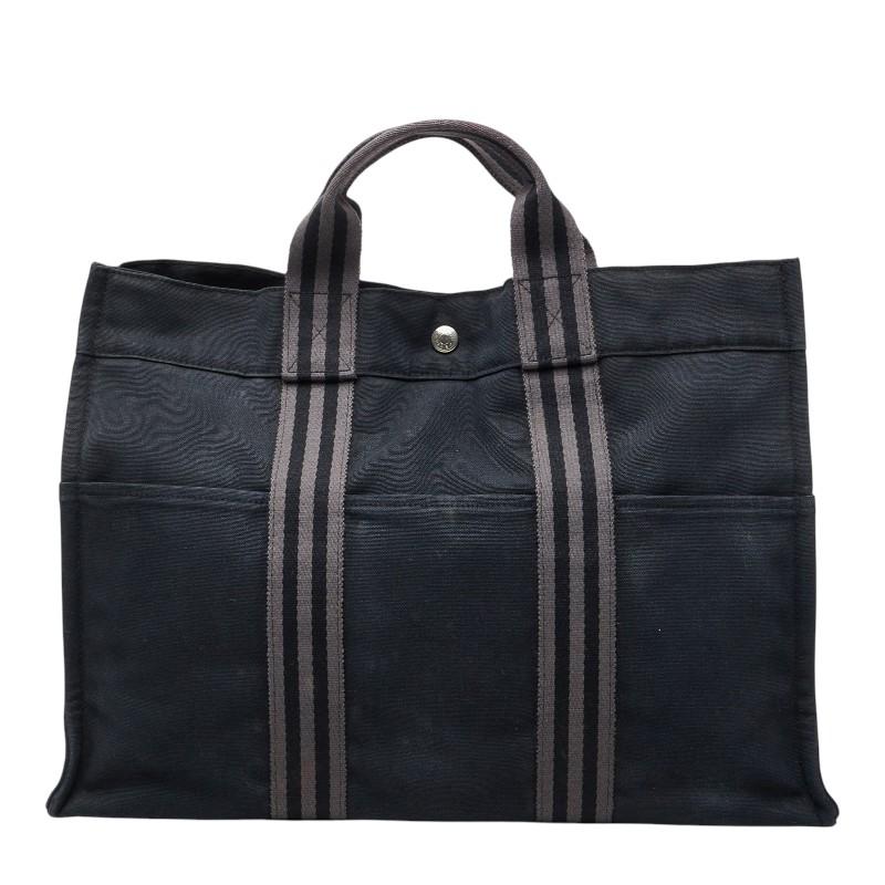 ✨HERMES✨エルメス✨フールトゥMM✨3003✨ブラック✨トートバッグ✨ HERMES（エルメス） フールトゥMM ハンドバッグ ブラック グレー