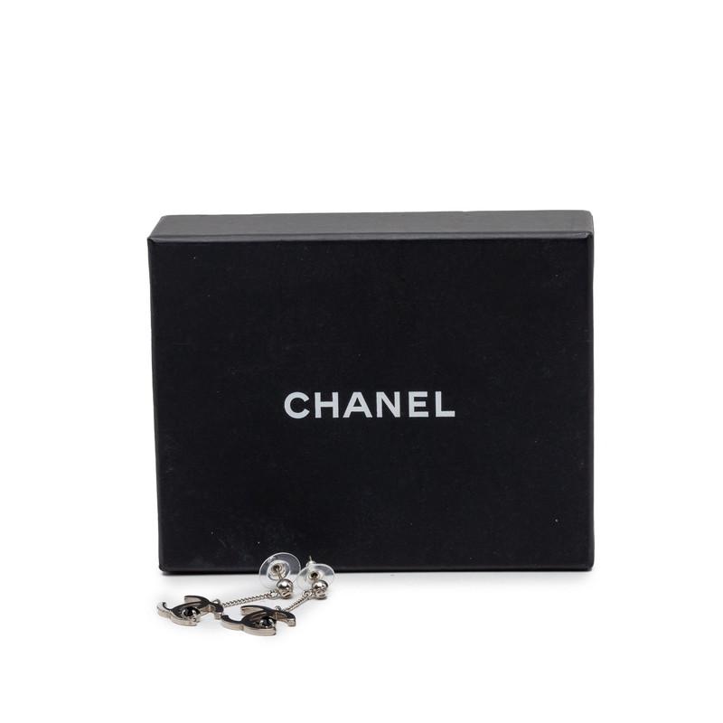 CHANEL（シャネル） ココマーク ピアス 05P シルバー ブラック メタル