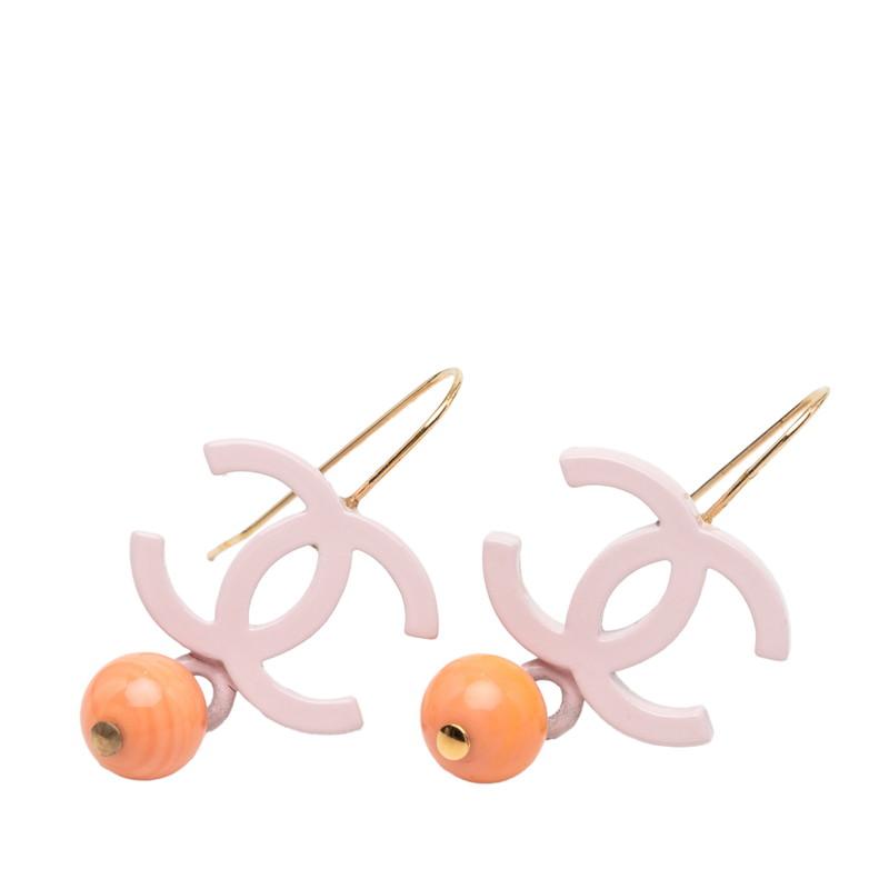 CHANEL（シャネル） ココマーク フックピアス 03S刻印 ピンク メッキ
