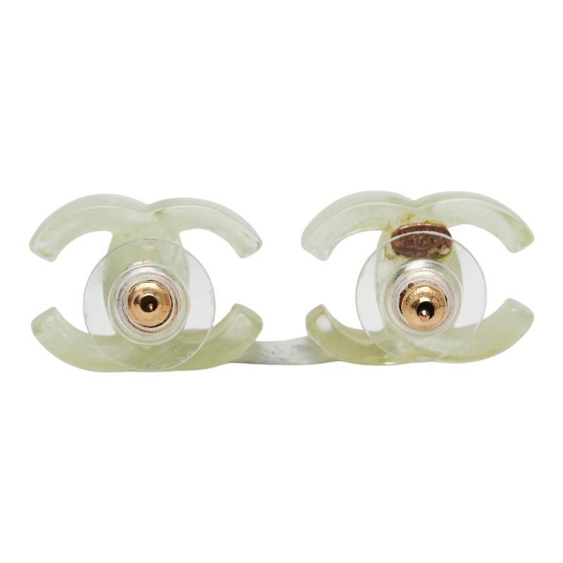CHANEL（シャネル） ココマーク ピアス クリア グリーン系 ゴールド