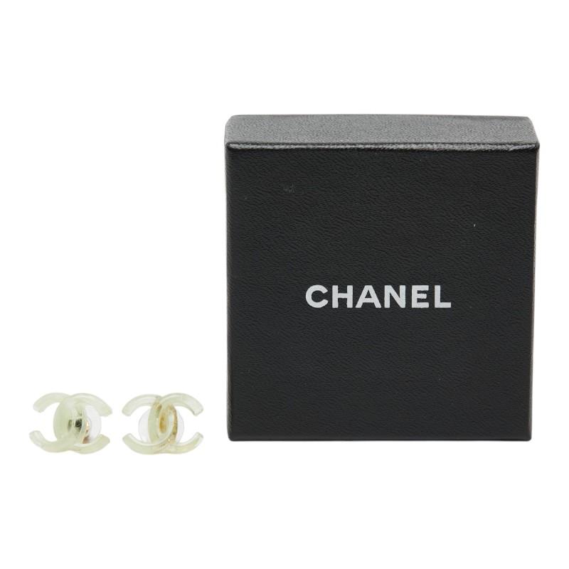 CHANEL（シャネル） ココマーク ピアス クリア グリーン系 ゴールド