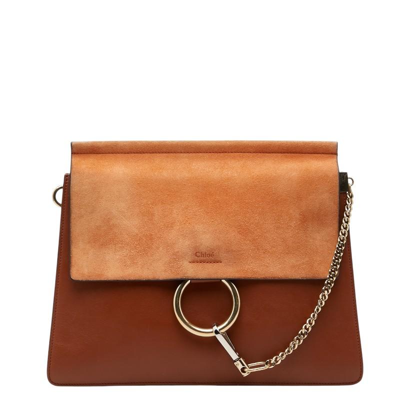 Chloe（クロエ） フェイ ミディアム クラッチバッグ ブラウン レザー