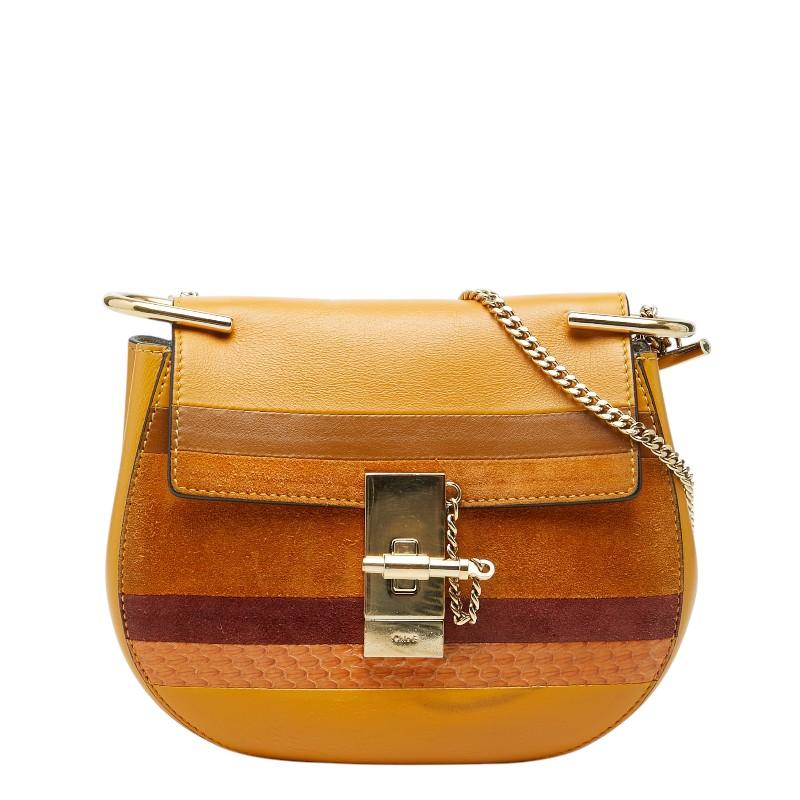 Chloe（クロエ） ドリュー パッチワーク 斜め掛け チェーン ショルダー