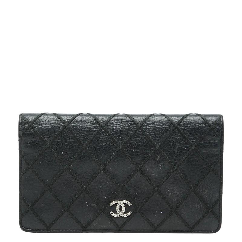 CHANEL（シャネル） ココマーク ワイルドステッチ 長財布 ブラック