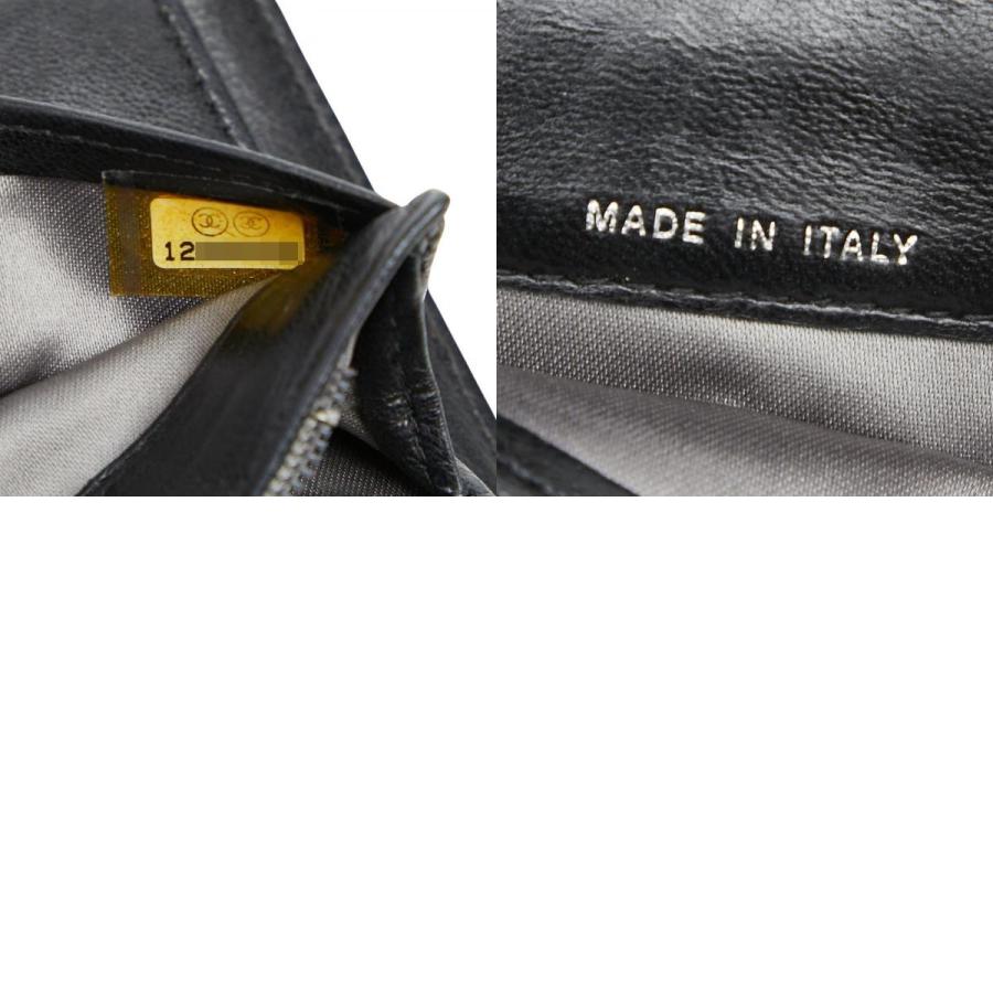CHANEL（シャネル） ココマーク カメリア 長財布 ブラック ラムスキン