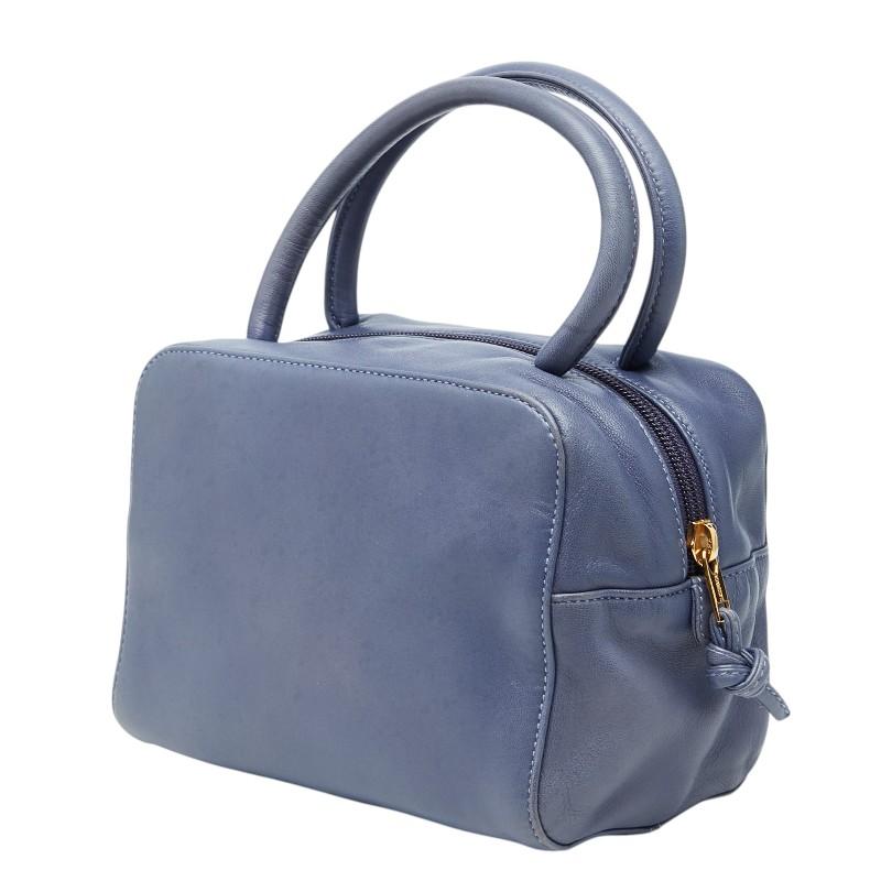 LOEWE（ロエベ） アナグラム ハンドバッグ ブルー レザー レディース 