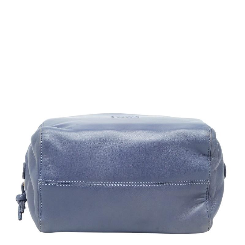 LOEWE（ロエベ） アナグラム ハンドバッグ ブルー レザー レディース