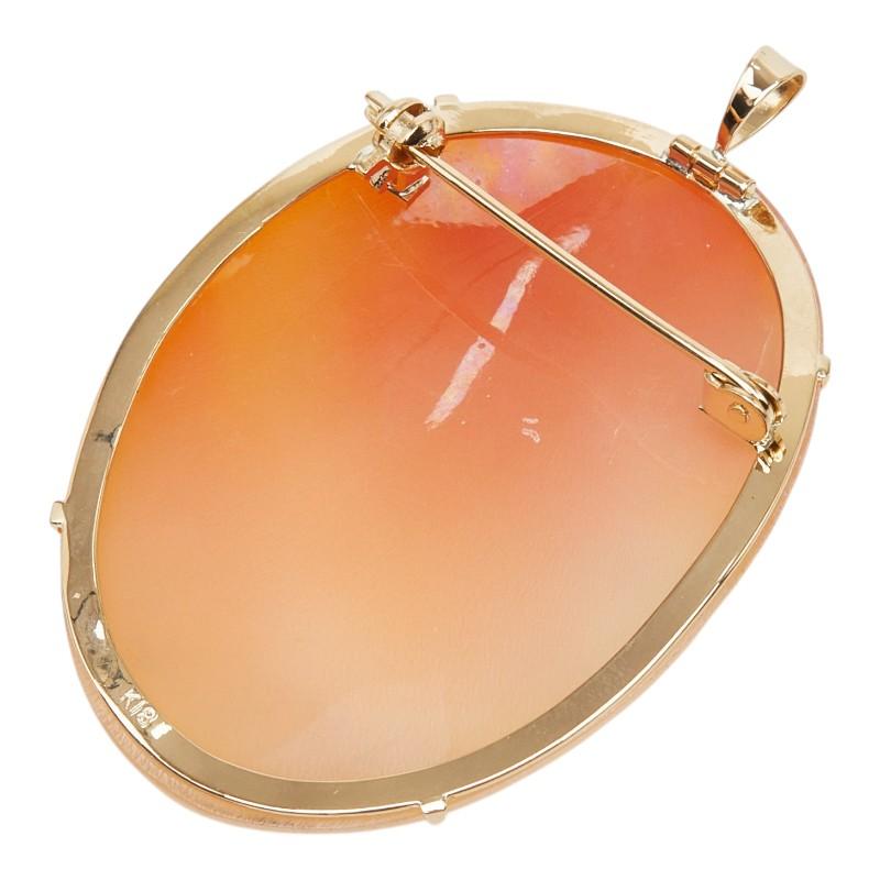 K18YG イエローゴールド シェル シェルカメオ30.6×40.5mm ペンダント