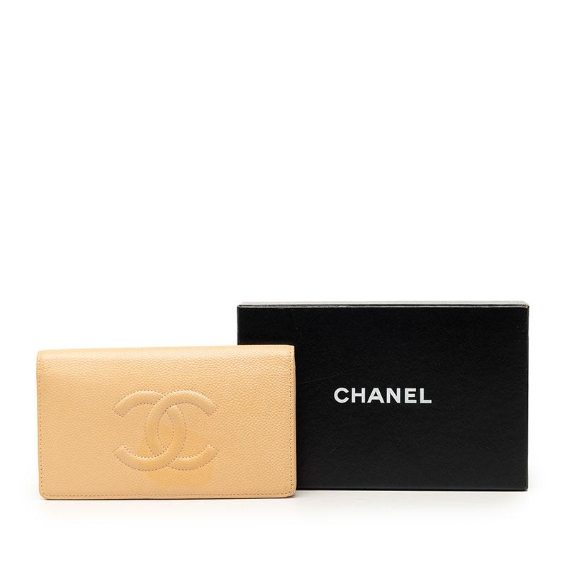CHANEL（シャネル） ココマーク 長財布 ベージュ キャビアスキン