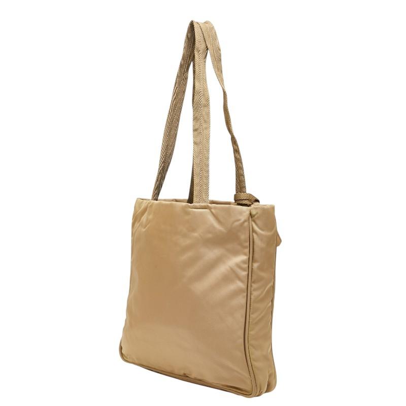 【美品】PRADA プラダ ナイロン トートバッグ ブラウン 三角ロゴ PRADA（プラダ） 三角ロゴプレート トートバッグ ショルダーバッグ